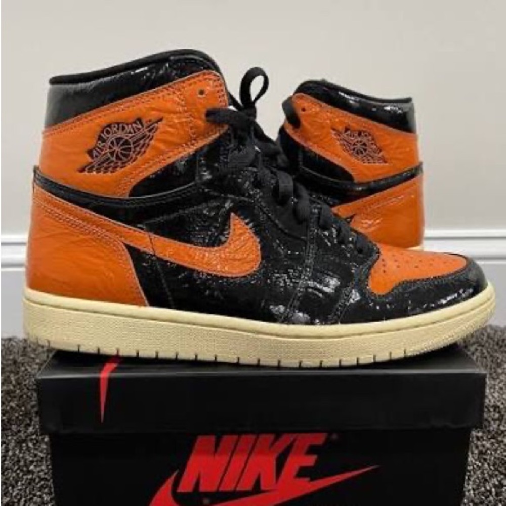 Nike' Air Jordan Sneakers - Black and Orange
